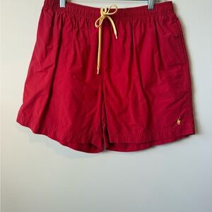 Polo by Ralph Lauren Red Swim Trunks with Yellow detail size XL